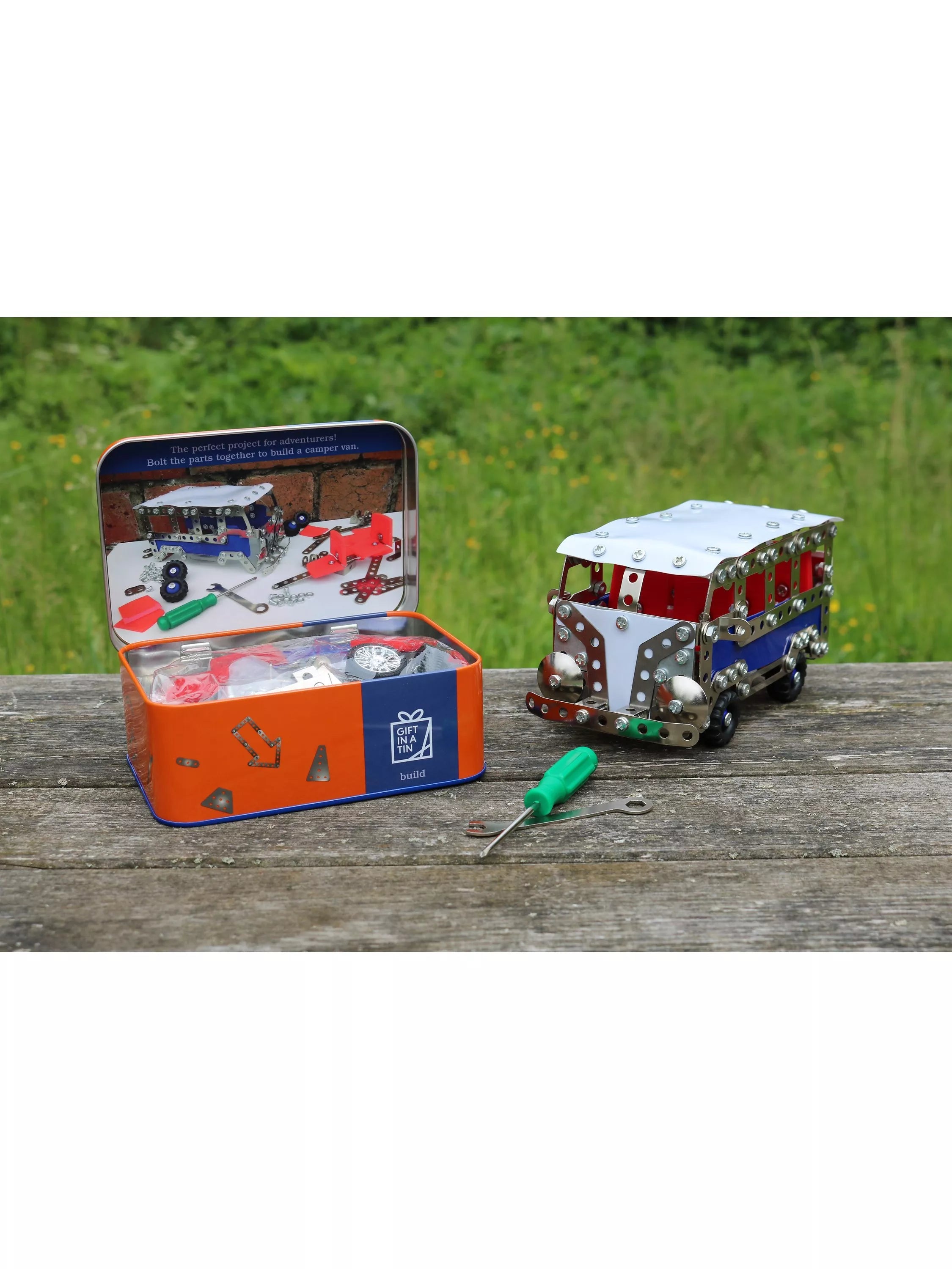 Apples to Pears camper van craft kit in tin, UK version