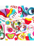 Buttonbag jewellery craft suitcase with ribbons and beads (British brand)
