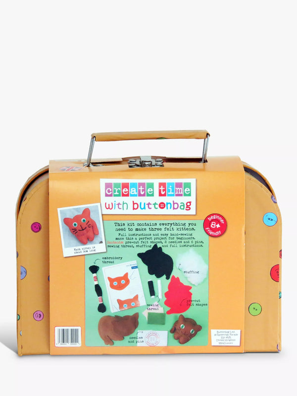 Hand-Sewing Craft Kit for Three Kitten Dolls