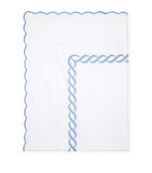 Pratesi Super King flat sheet with braid pattern 300cm x 270cm, imported from the UK