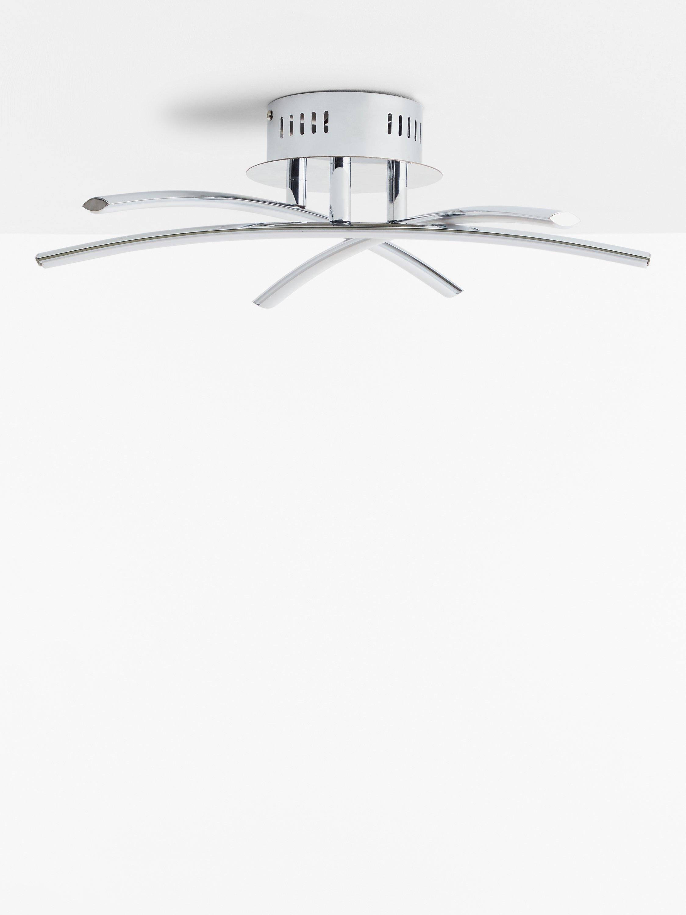 John Lewis Trinity LED semi flush ceiling light chrome 45cm, UK version