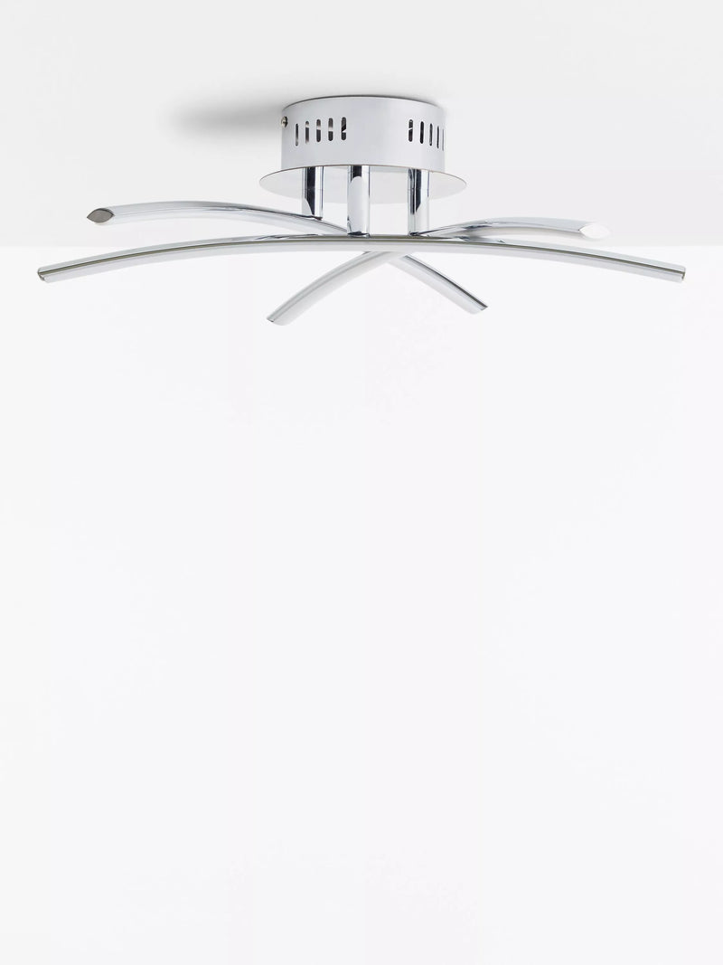 John Lewis Trinity LED semi flush ceiling light chrome 45cm, UK version