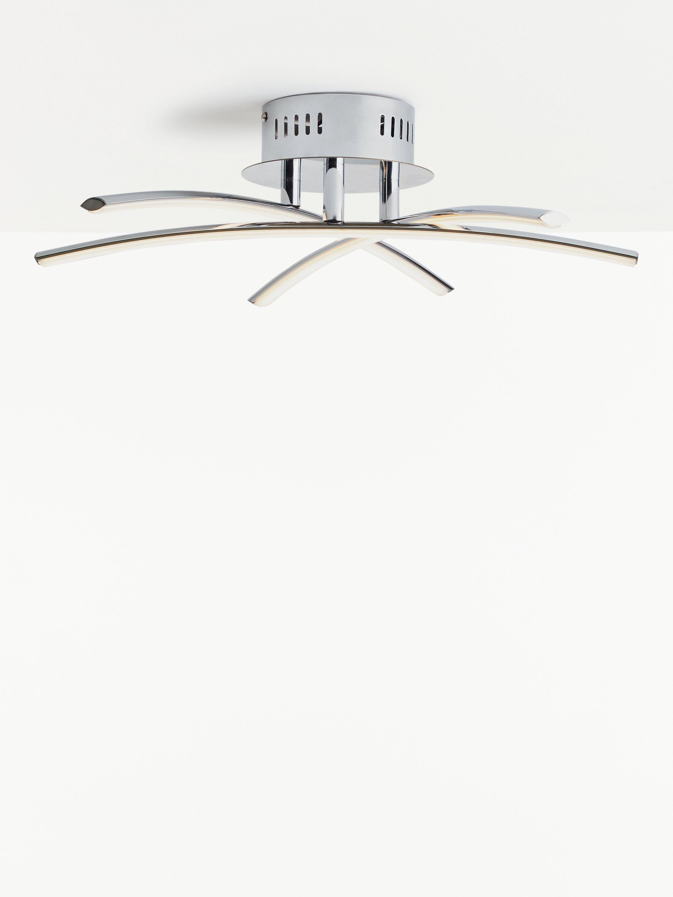 John Lewis Trinity LED semi flush ceiling light chrome 45cm, UK version