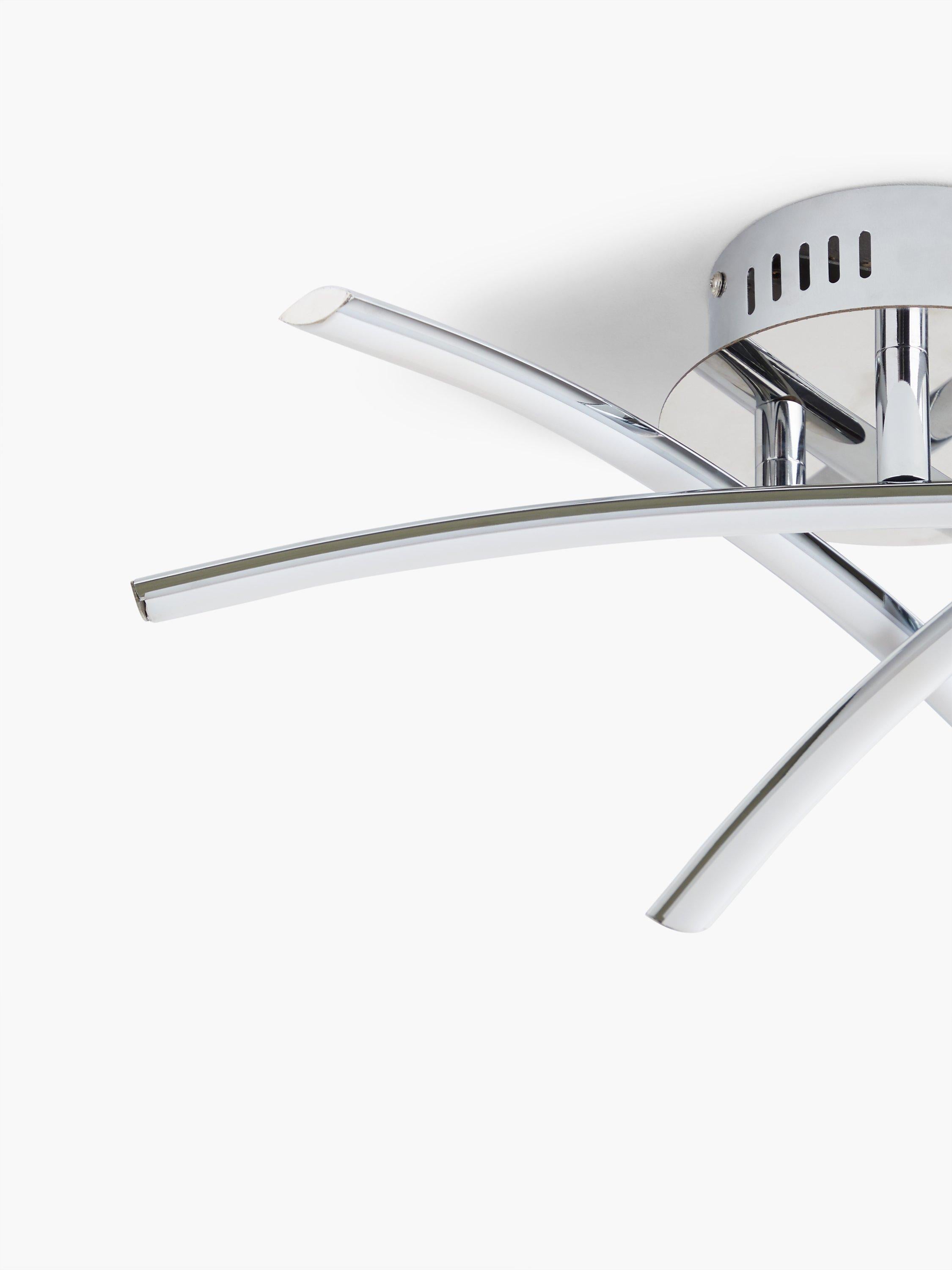 John Lewis Trinity LED semi flush ceiling light chrome 45cm, UK version