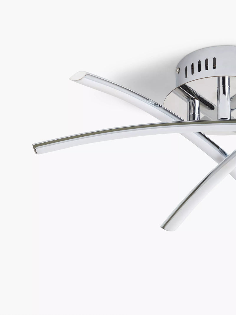 John Lewis Trinity LED semi flush ceiling light chrome 45cm, UK version