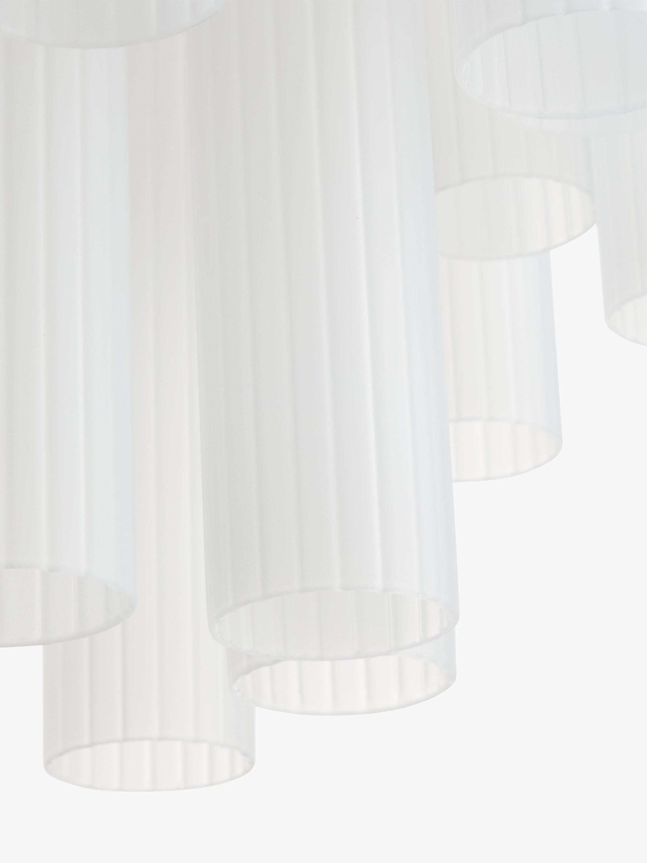 John Lewis Helix gold chandelier with frosted glass flutes (British brand)
