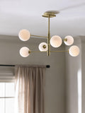 John Lewis Parity 6 arm ceiling light with glass globe shades - British product
