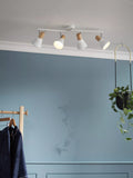 John Lewis SES LED 4-light spotlight ceiling bar white wood British brand
