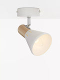 John Lewis SES LED single spotlight white wood - British product