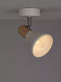 John Lewis SES LED single spotlight white wood - British product