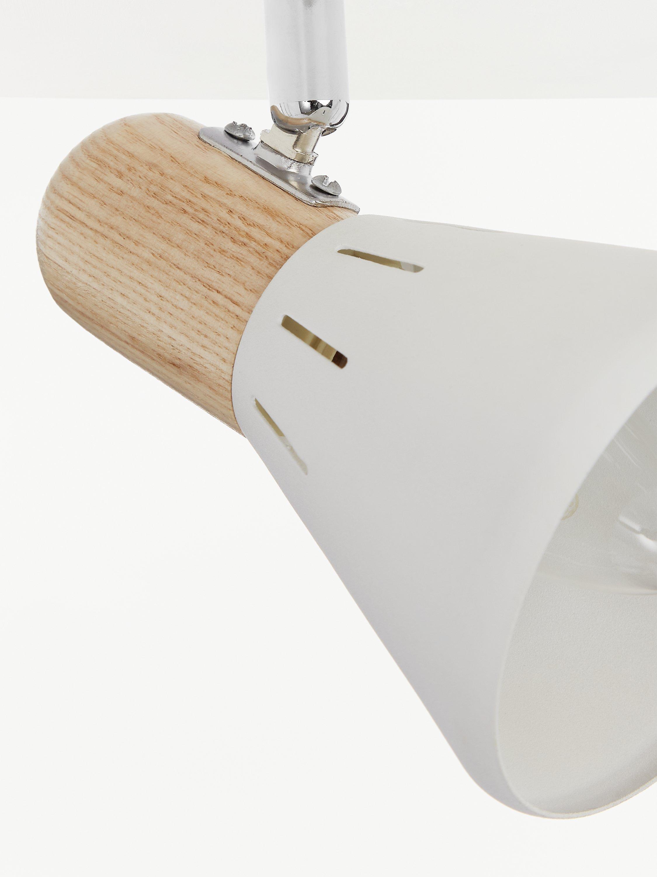 John Lewis SES LED single spotlight white wood - British product