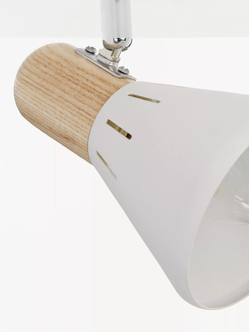 John Lewis SES LED single spotlight white wood - British product