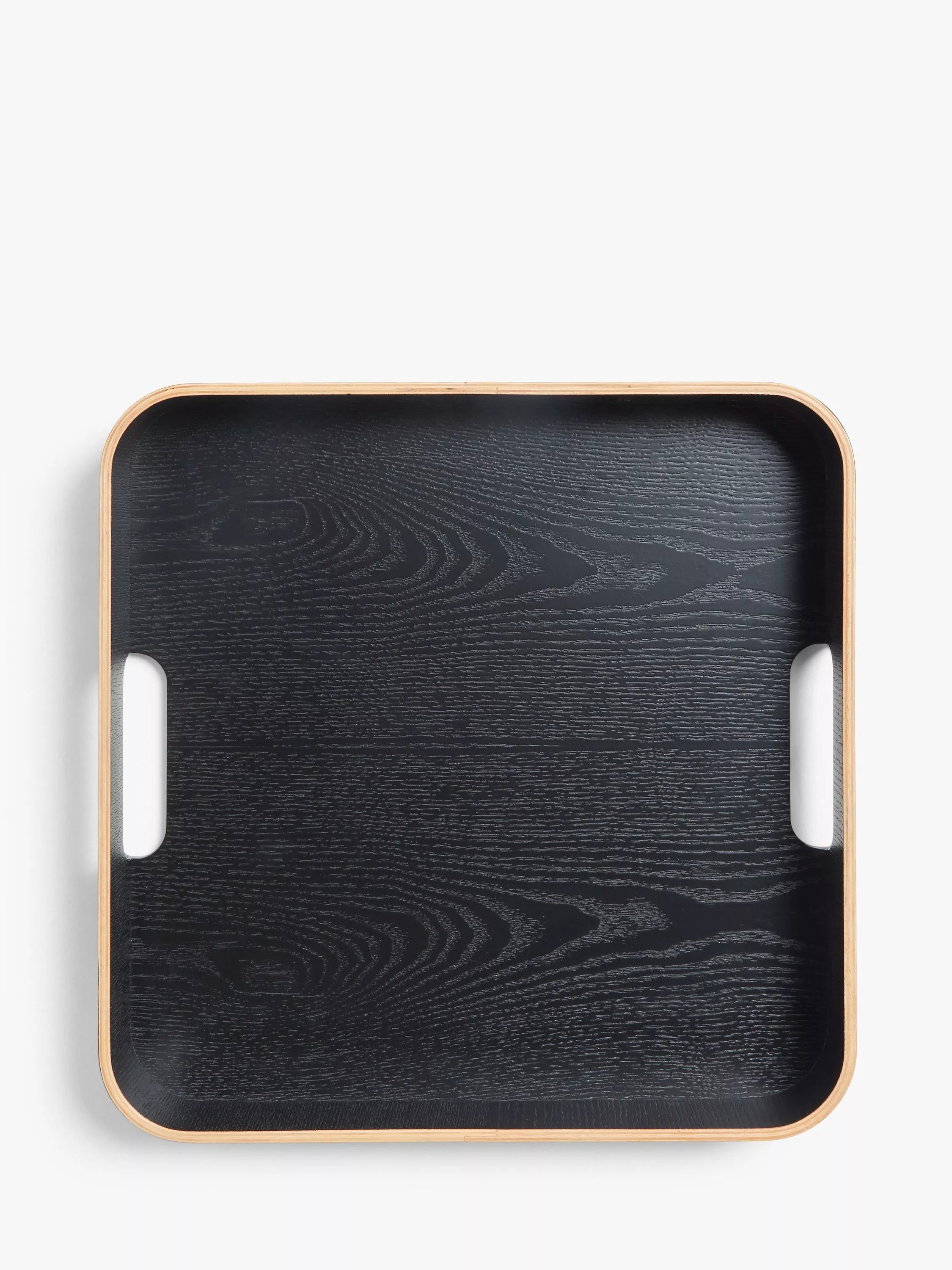 John Lewis square wood veneer tray black 35cm, UK version