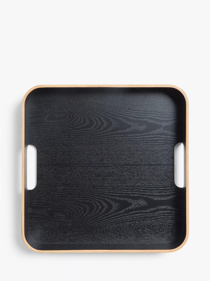 John Lewis square wood veneer tray black 35cm, UK version