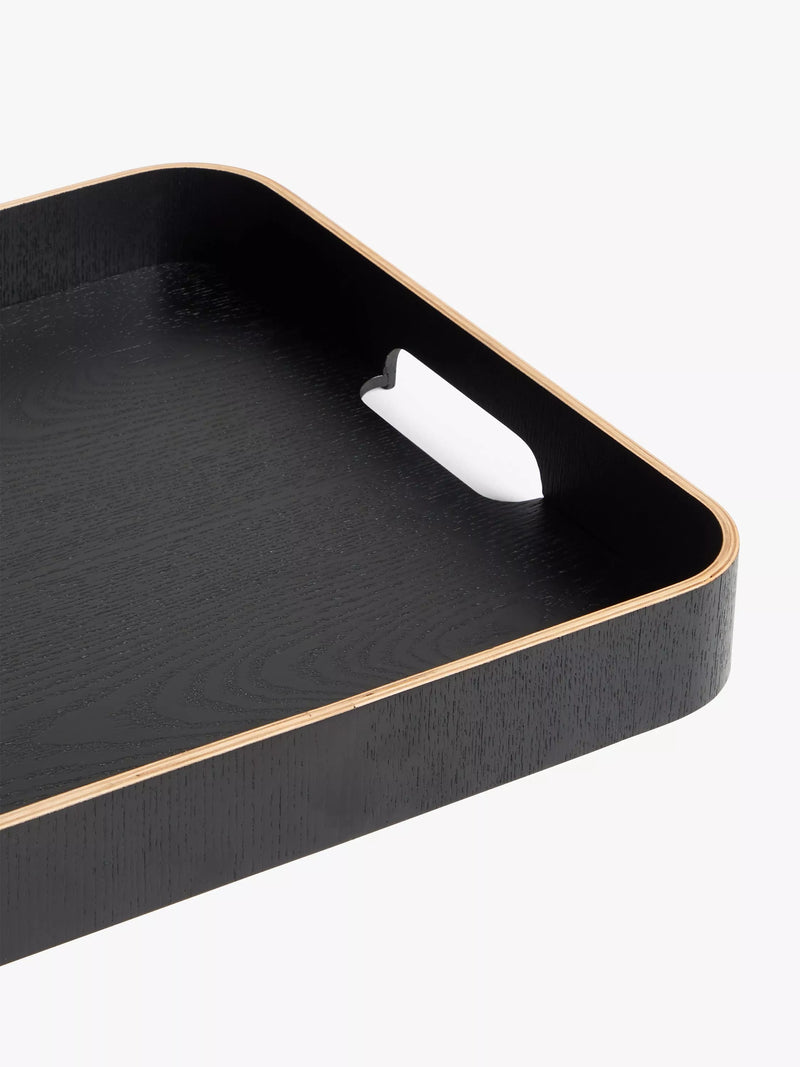 John Lewis square wood veneer tray black 35cm, UK version