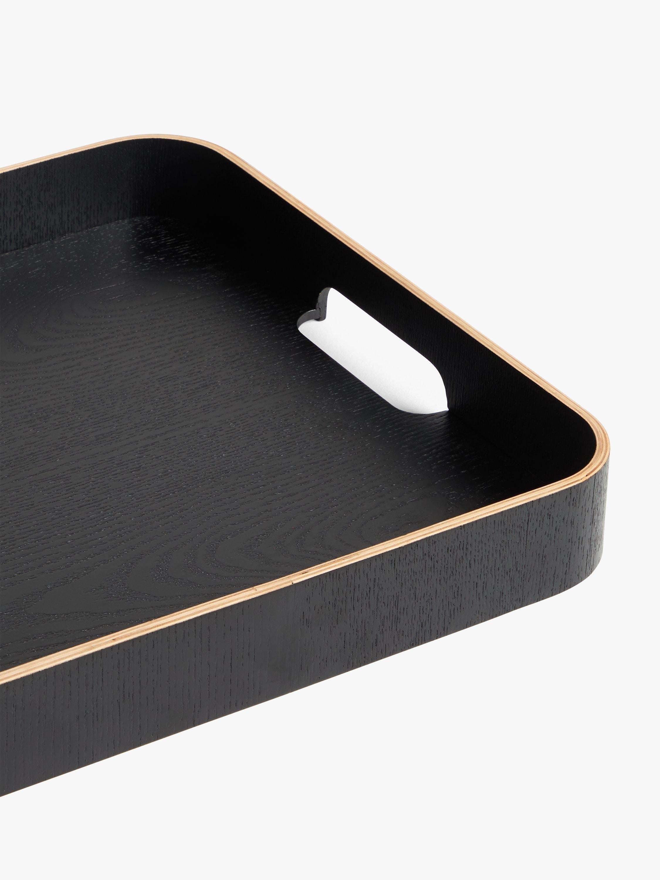 John Lewis square wood veneer tray black 35cm, UK version