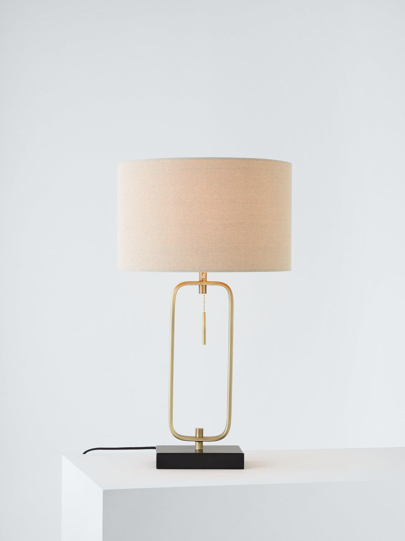 John Lewis Frame table lamp in black and brass finish, UK version
