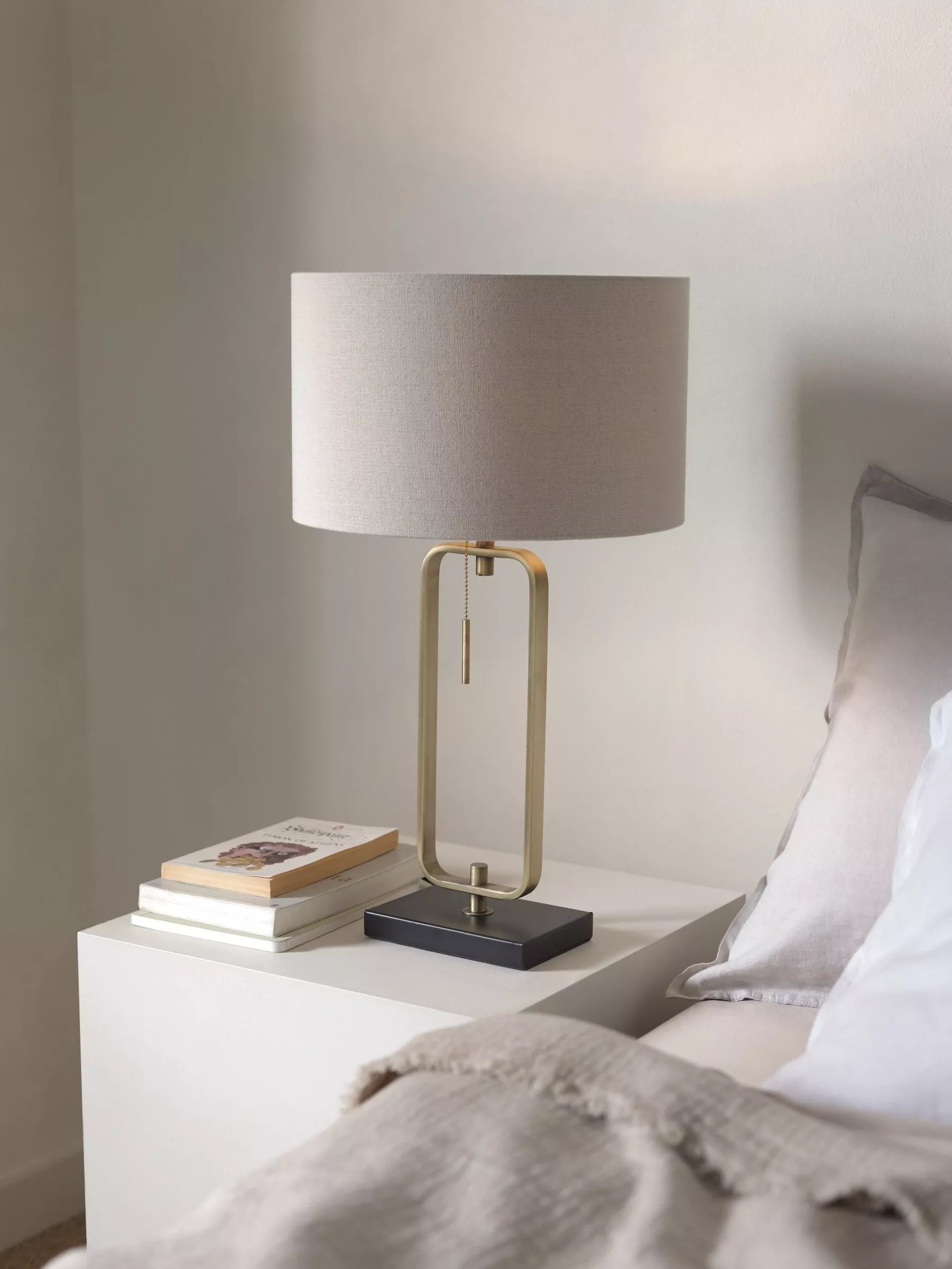 John Lewis Frame table lamp in black and brass finish, UK version