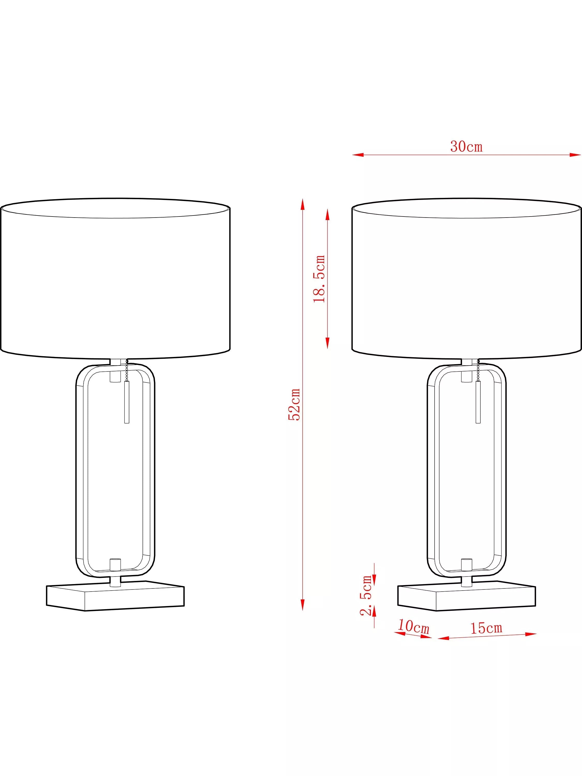 John Lewis Frame table lamp in black and brass finish, UK version