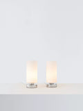 John Lewis Ridge opal glass touch lamps white set of two, imported from the UK