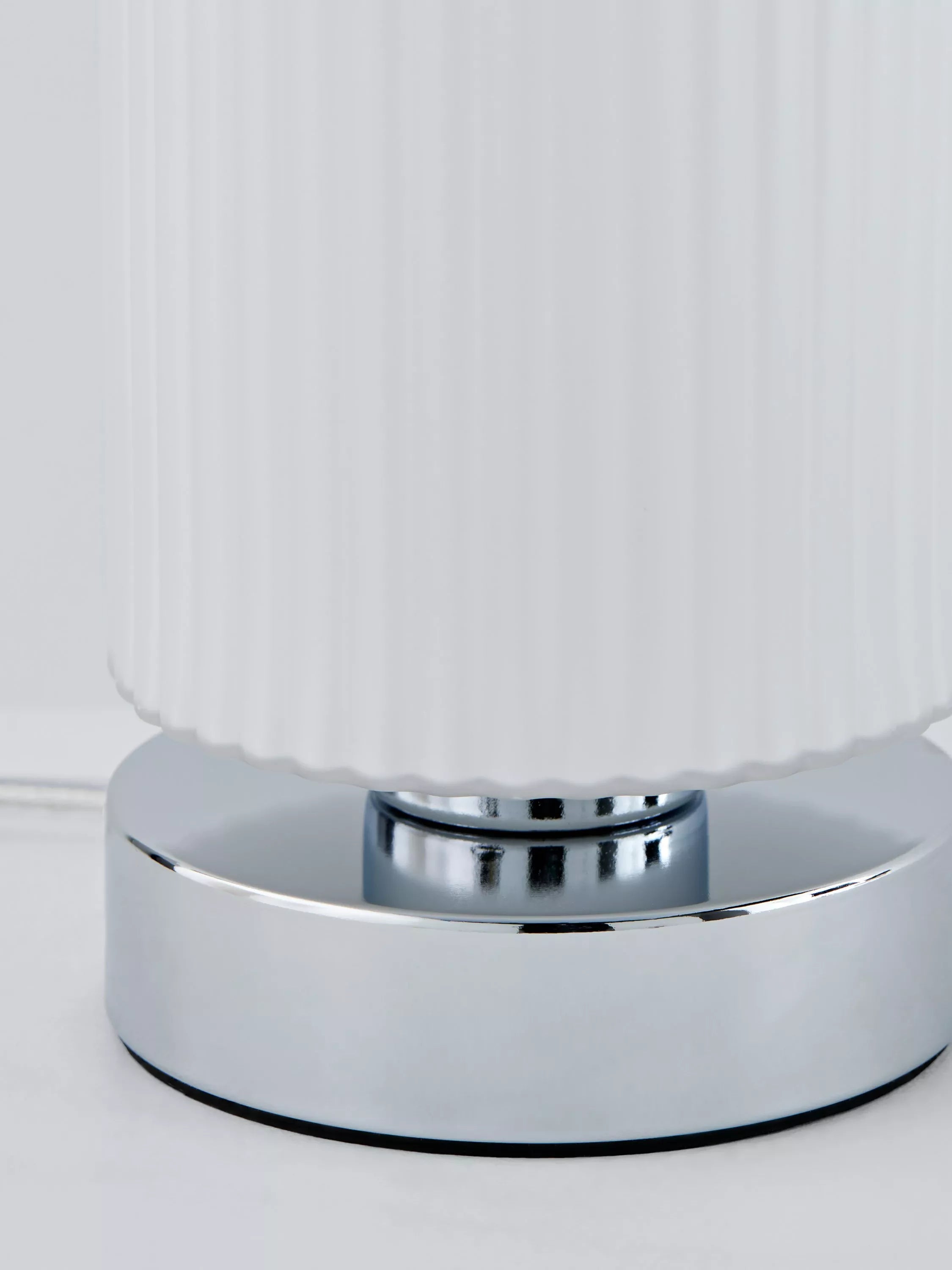 John Lewis Ridge opal glass touch lamps white set of two, imported from the UK