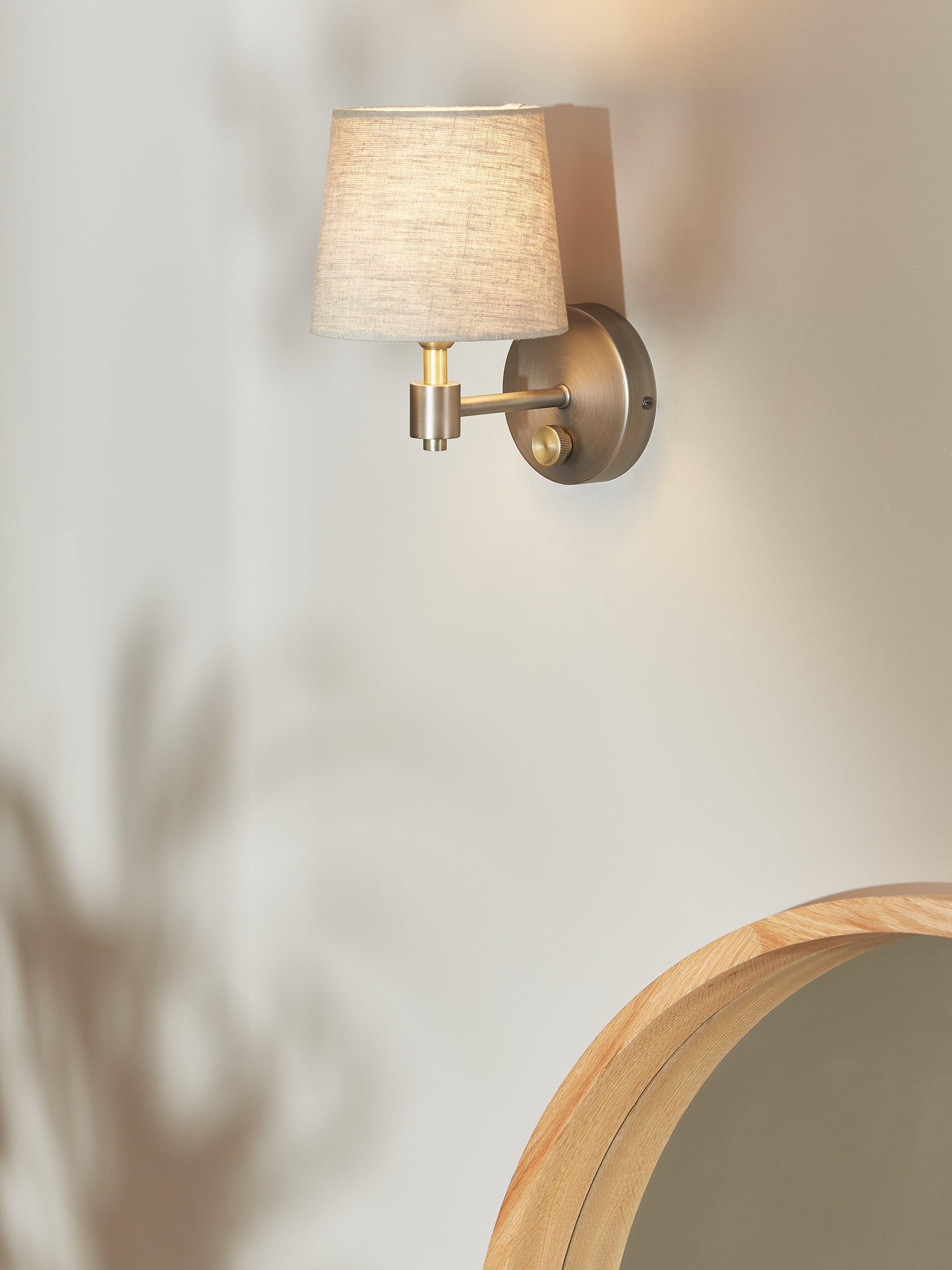 John Lewis Ansel wall light brass pewter 23cm, UK version