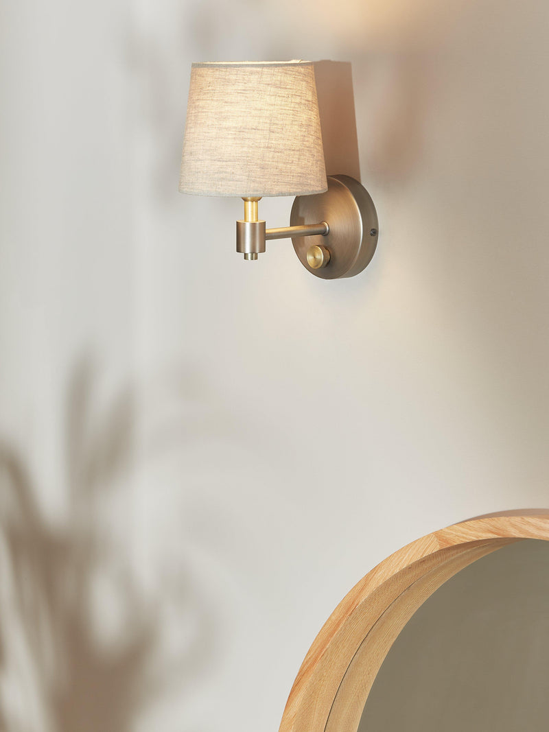 John Lewis Ansel wall light brass pewter 23cm, UK version