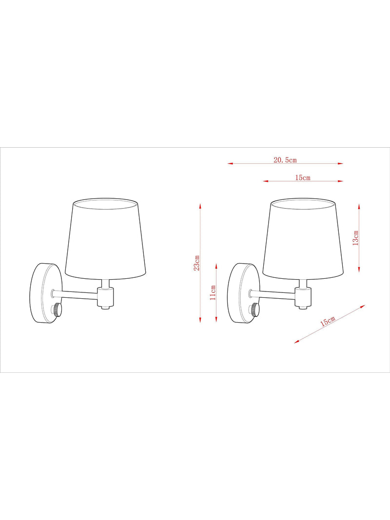 John Lewis Ansel wall light brass pewter 23cm, UK version