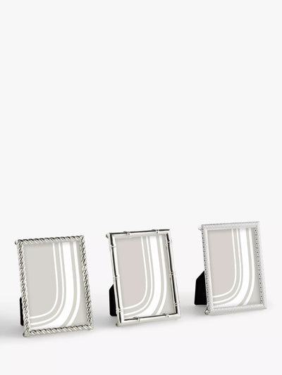 John Lewis John Lewis Mini Photo Frames Set of 3 2.5 x 3.5 inch (6.5 x 9cm) Silver- Buy online at McGrocer