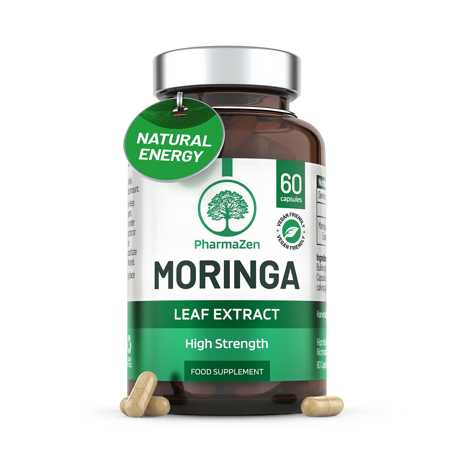 PharmaZen Moringa Leaf Extract 2000mg 60 capsules - British product
