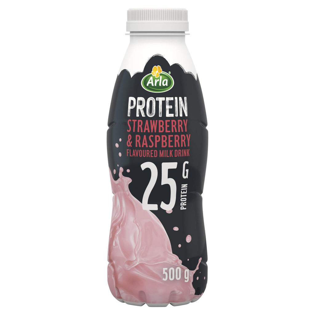 Arla High Protein Strawberry & Raspberry Flavoured Milk Drink 482ml