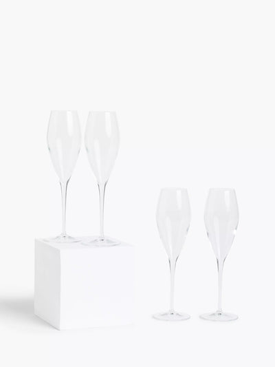 John Lewis John Lewis Connoisseur Champagne Flutes Set of 4 270ml Clear- Buy online at McGrocer