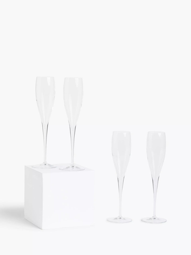 John Lewis clear sparkling wine flutes set of 4 175ml, UK version