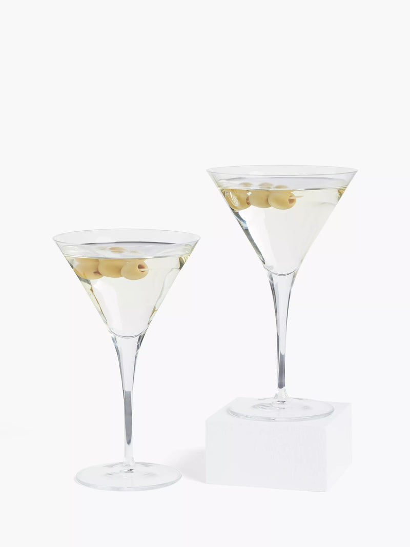 John Lewis martini cocktail glasses clear set of 2 300ml, UK version