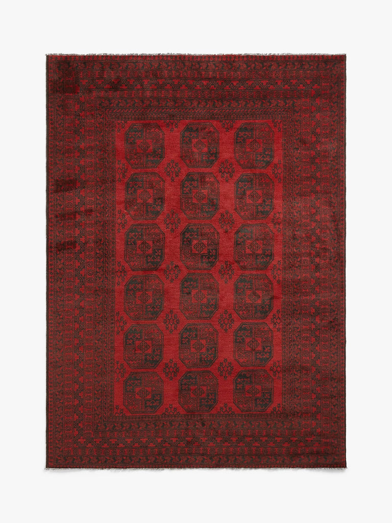 Gooch Luxury Hand Knotted Afghan Elephant Rug, Red