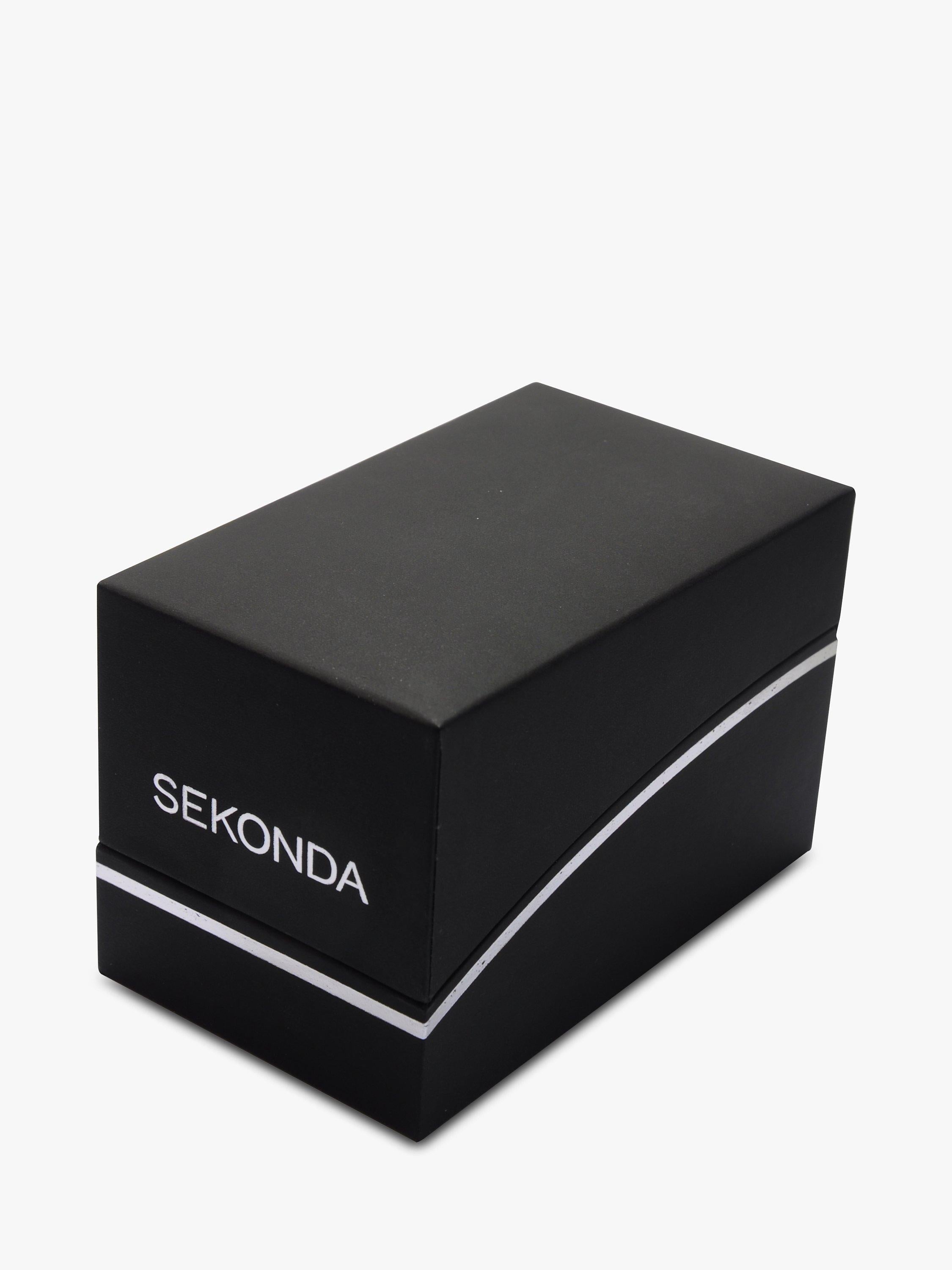 Sekonda men's day date leather strap watch (British brand)