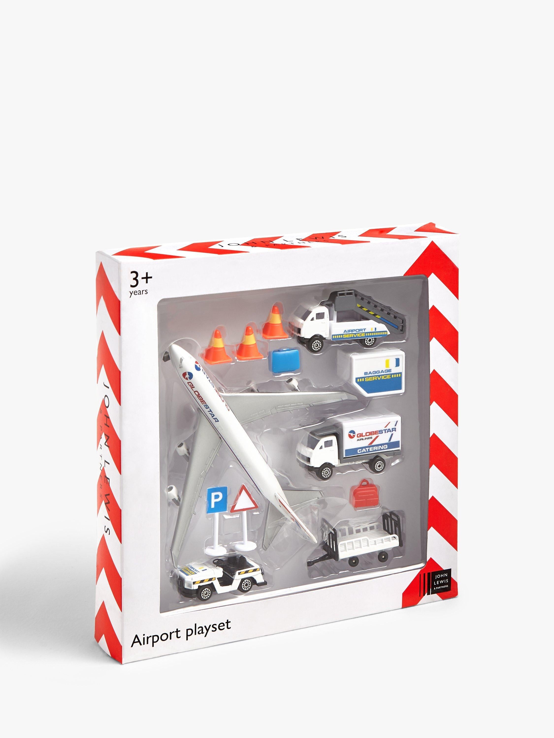 Airport play set with passenger airliner and support vehicles, UK version