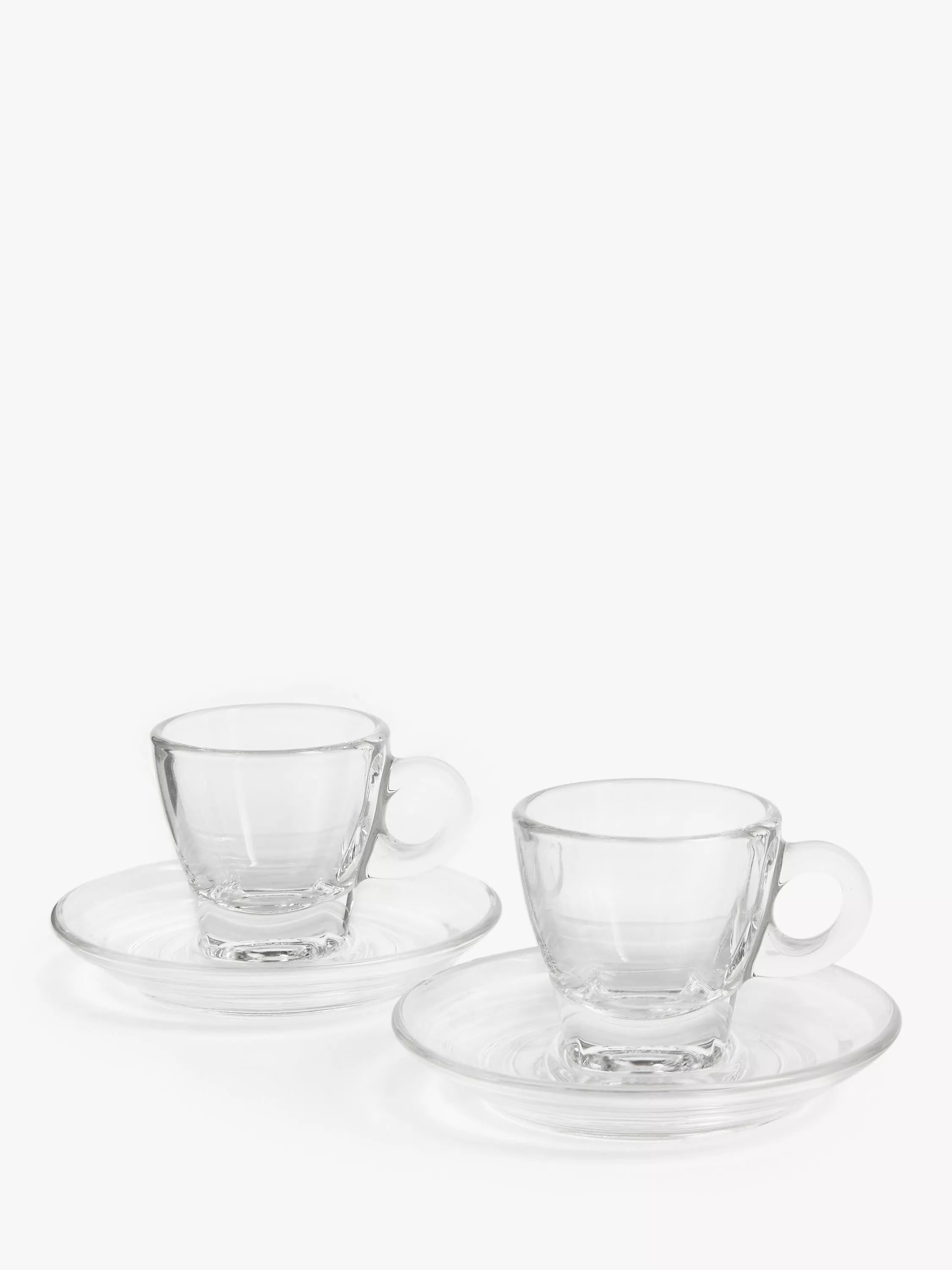 John Lewis clear glass espresso cup and saucer set, 70ml, 2-piece, UK version