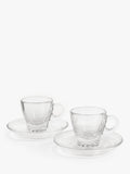 John Lewis clear glass espresso cup and saucer set, 70ml, 2-piece, UK version