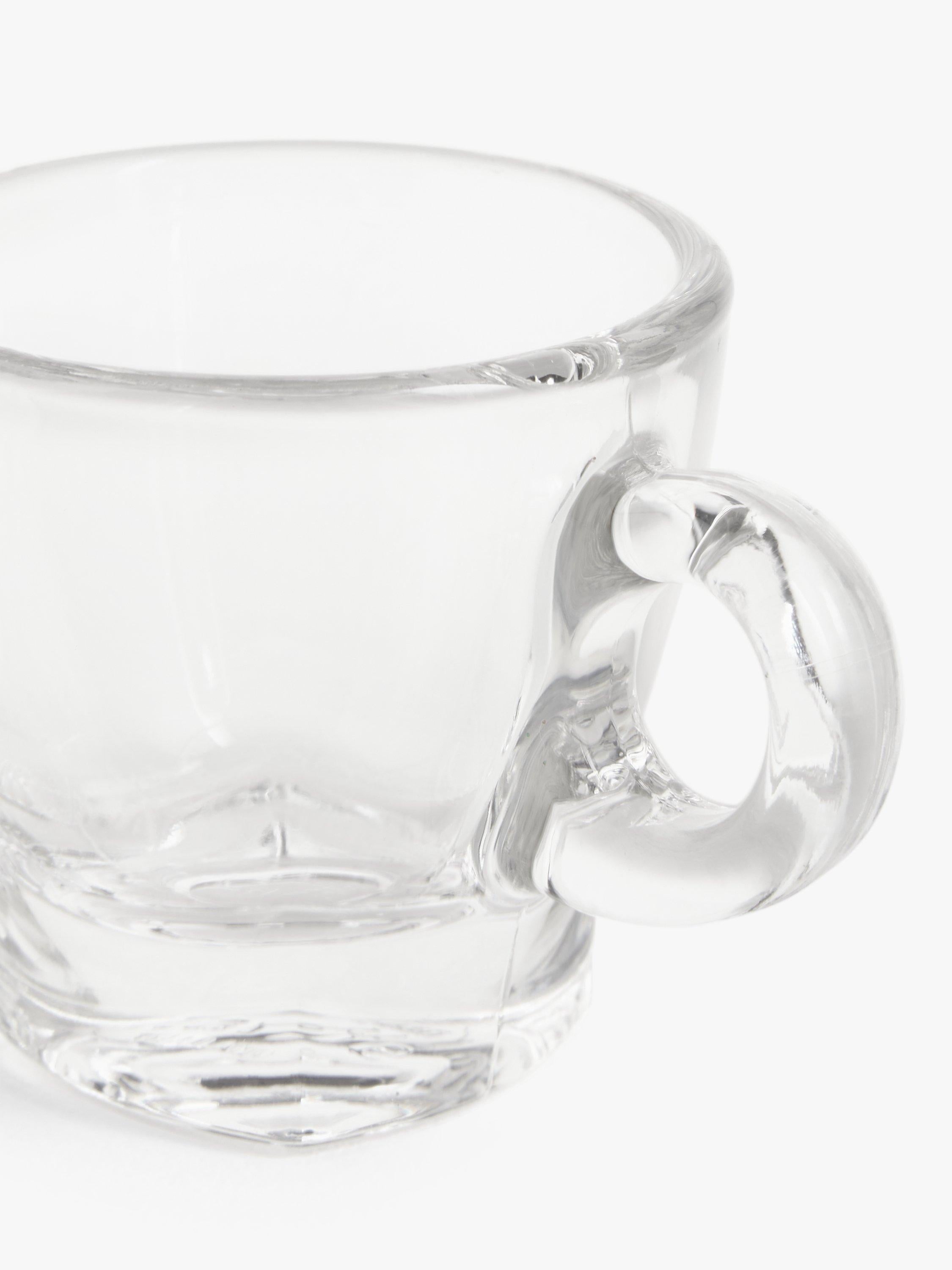 John Lewis clear glass espresso cup and saucer set, 70ml, 2-piece, UK version