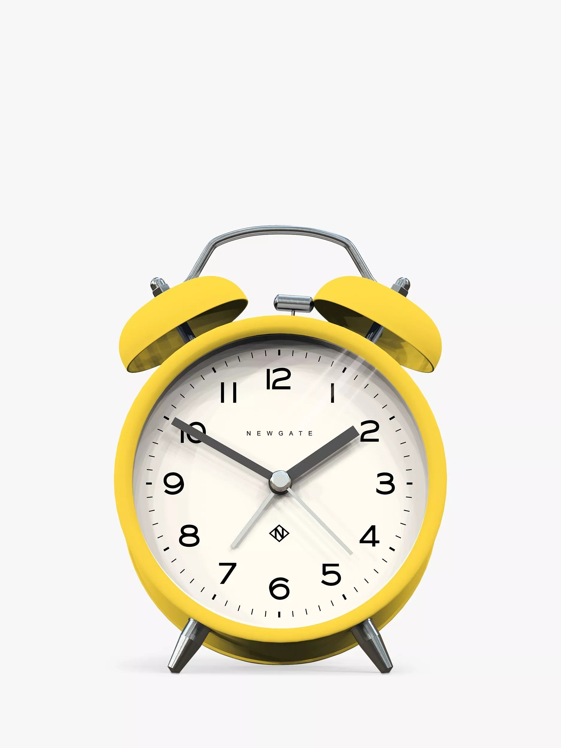 Newgate Clocks Charlie Twin Bell Echo Silent Sweep Analogue Alarm Clock