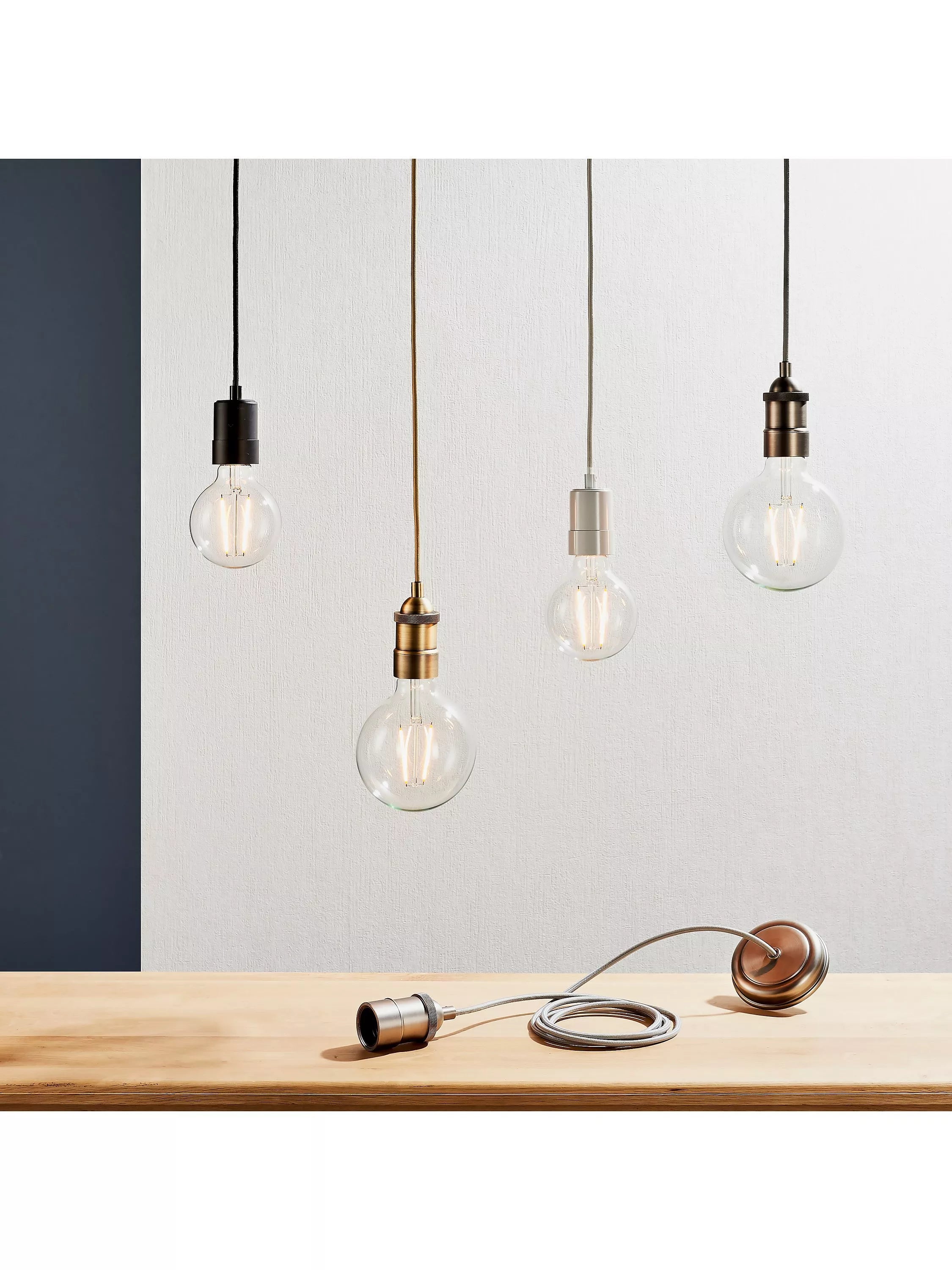 John Lewis Baldwin ceiling cord braided flex, imported from the UK