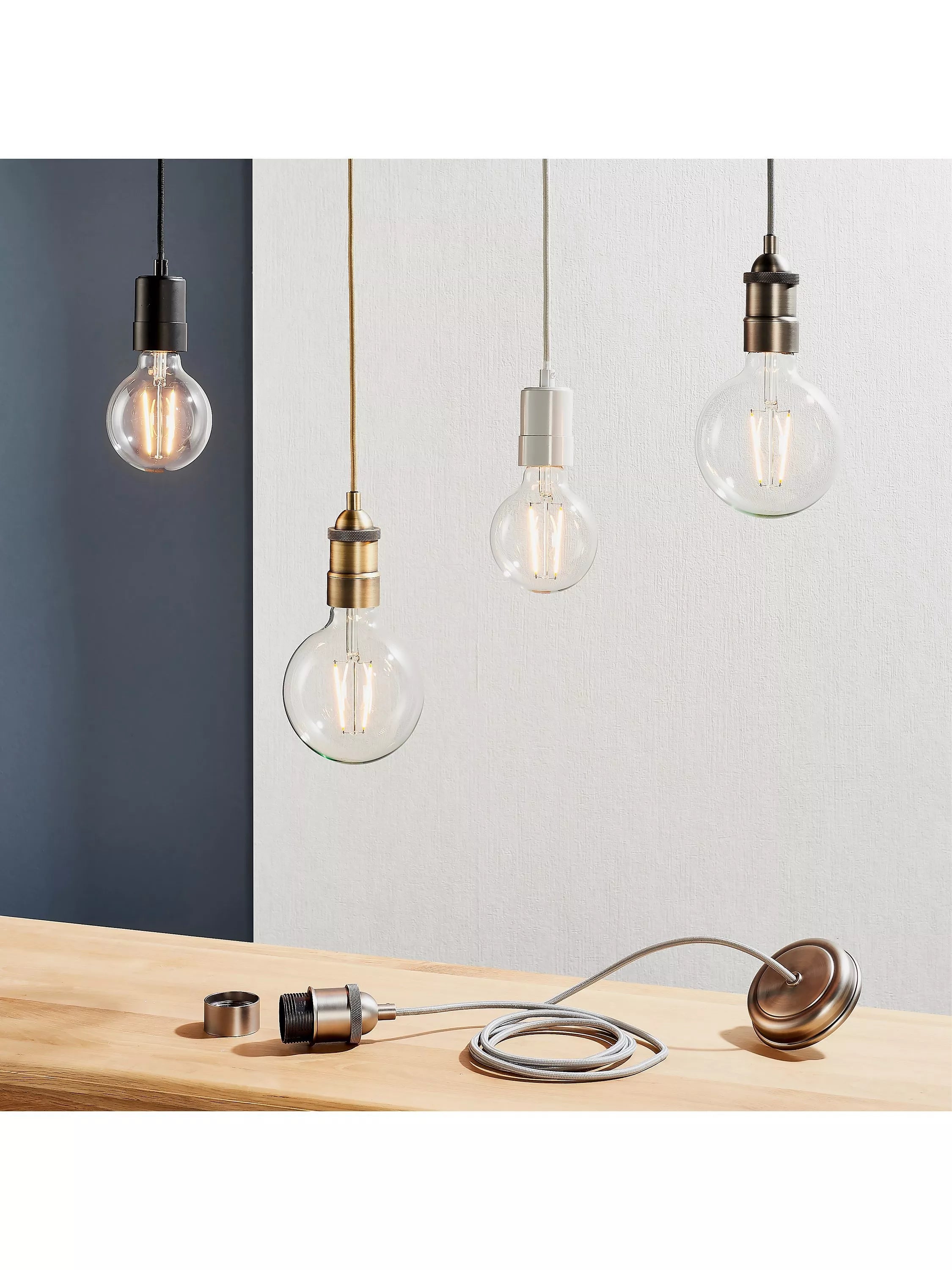 John Lewis Baldwin ceiling cord braided flex, imported from the UK