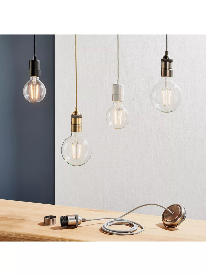 John Lewis Baldwin ceiling cord braided flex, imported from the UK