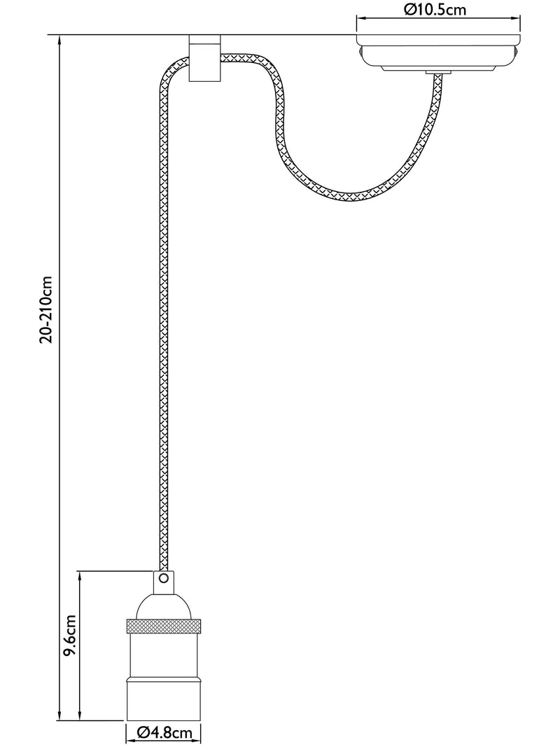 John Lewis Baldwin ceiling cord braided flex, imported from the UK