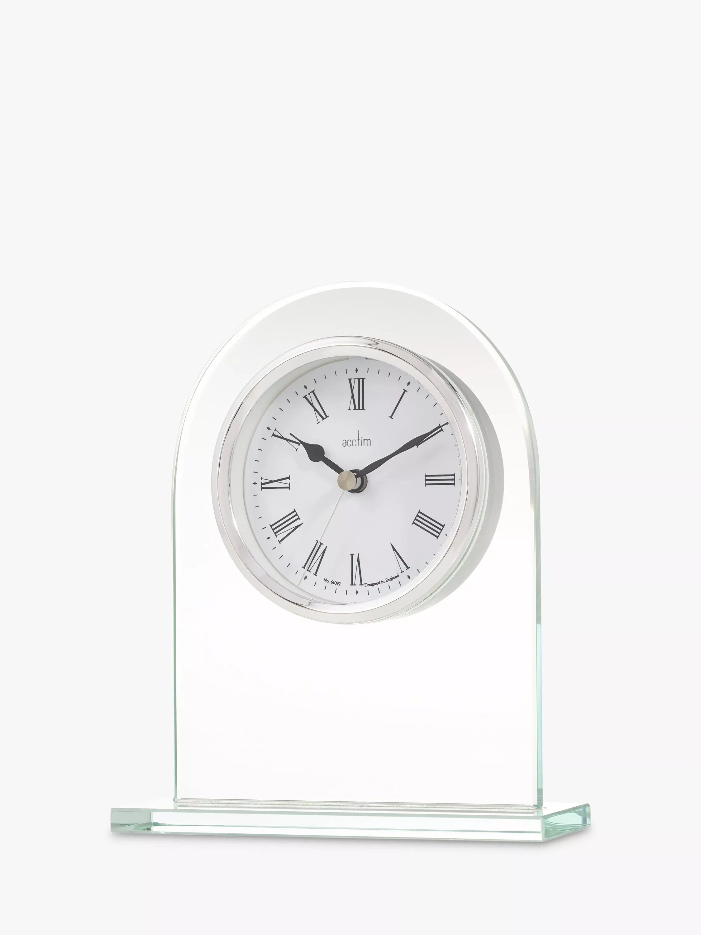 Acctim glass mantel clock H17cm - British product