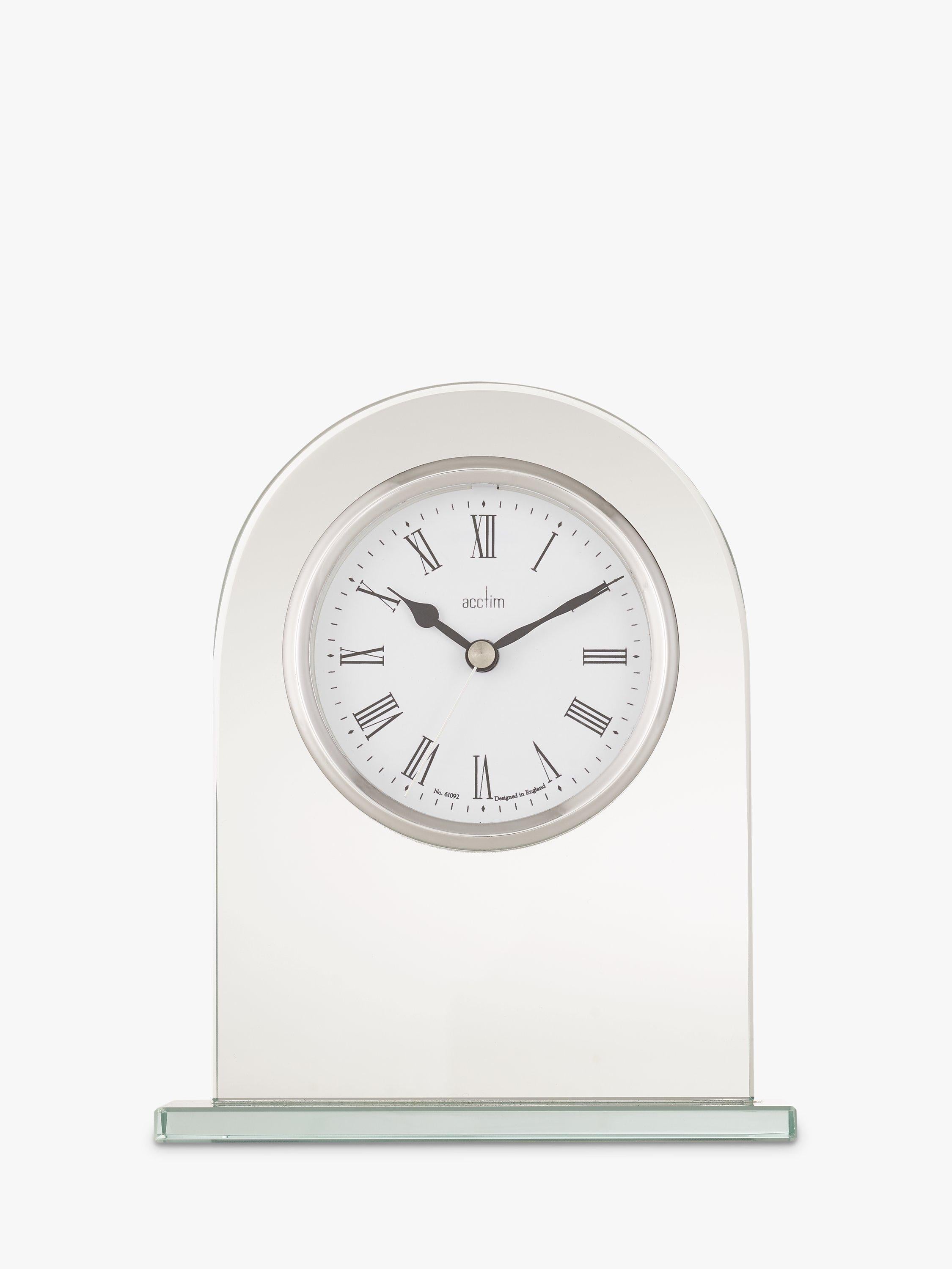 Acctim glass mantel clock H17cm - British product