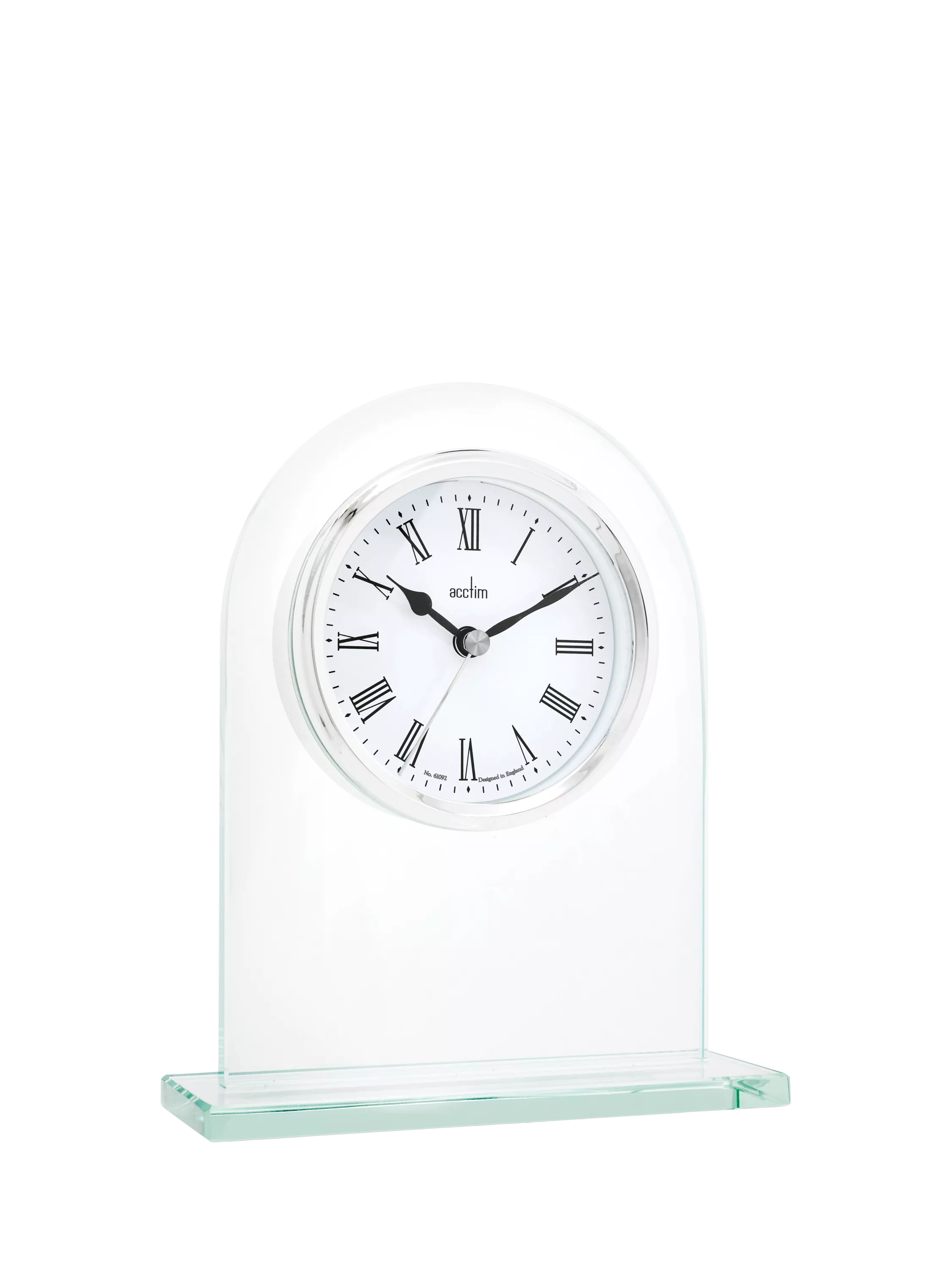 Acctim glass mantel clock H17cm - British product
