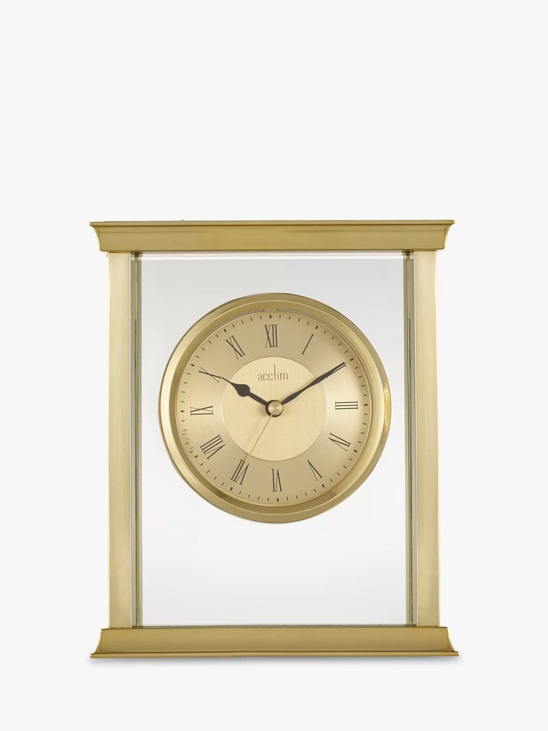 Acctim Halton mantel clock 18cm gold Roman numeral, UK version