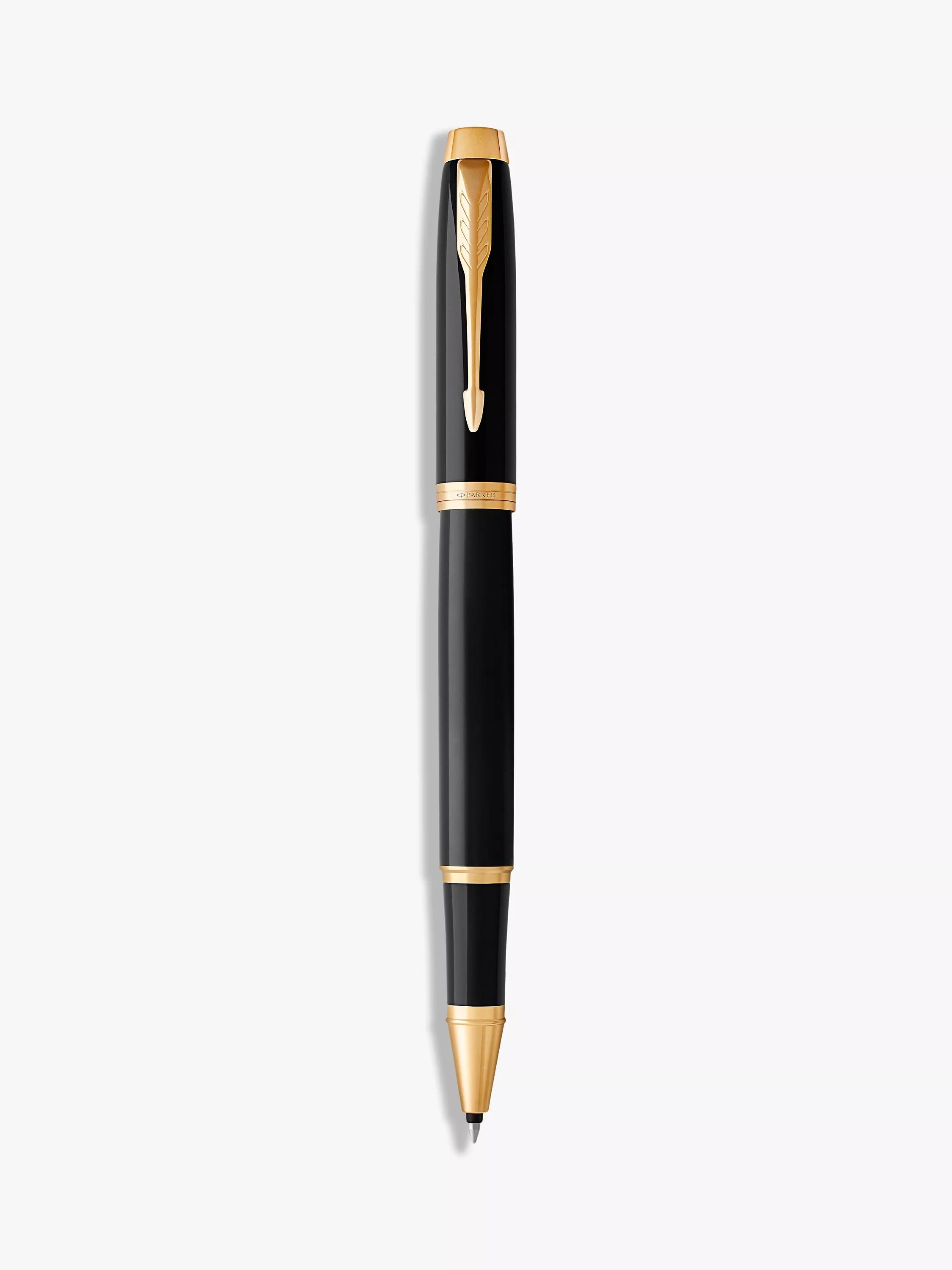 Parker IM metal trim rollerball pen medium nib black ink, UK version